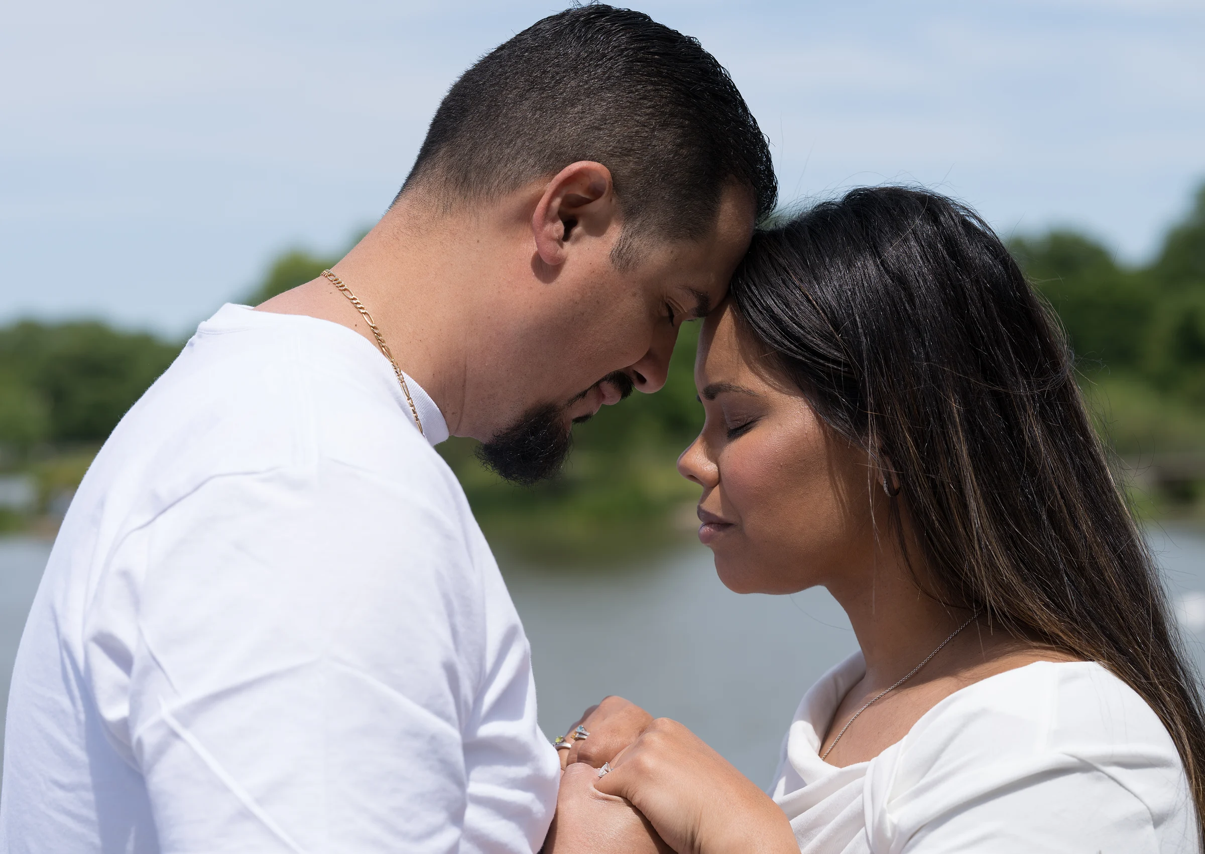 Forehead to forehead at the lagoon