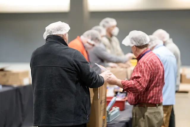 The packing line, from behind