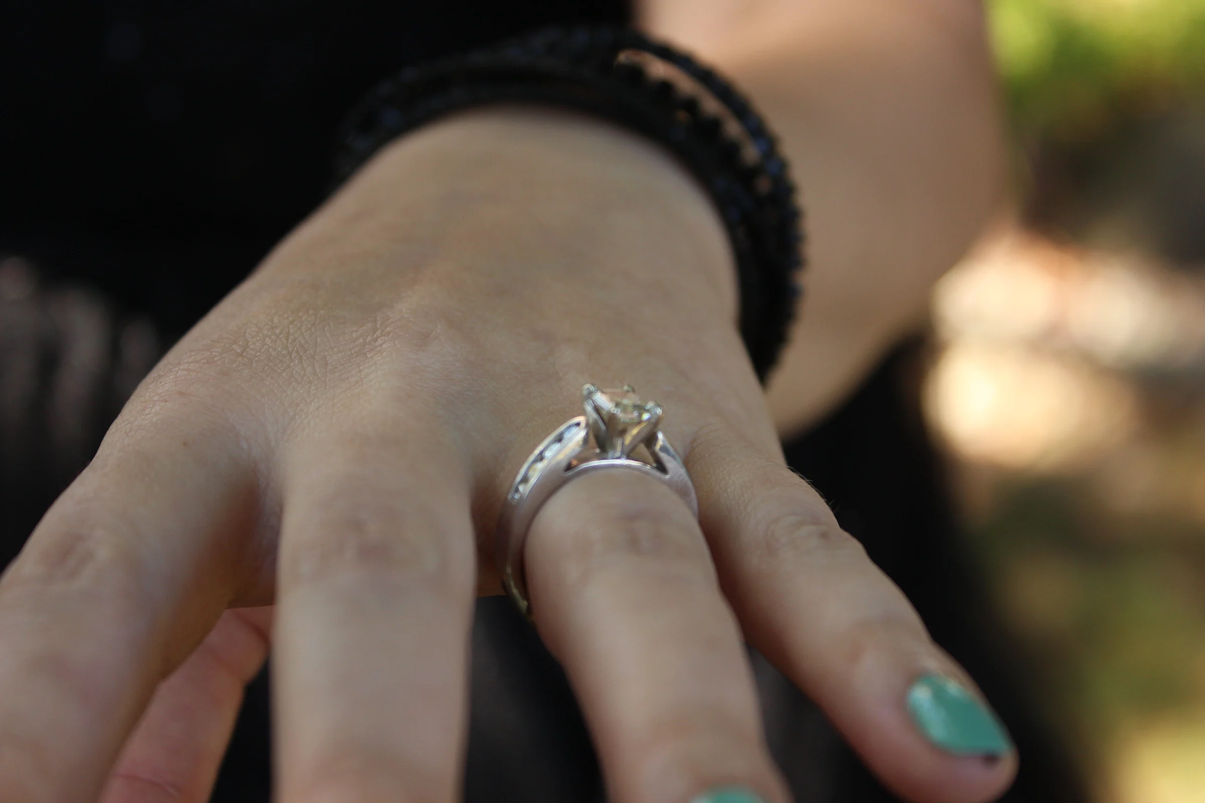The rings on her hand