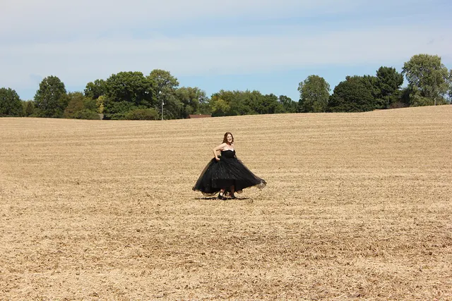 The bride alone in the field
