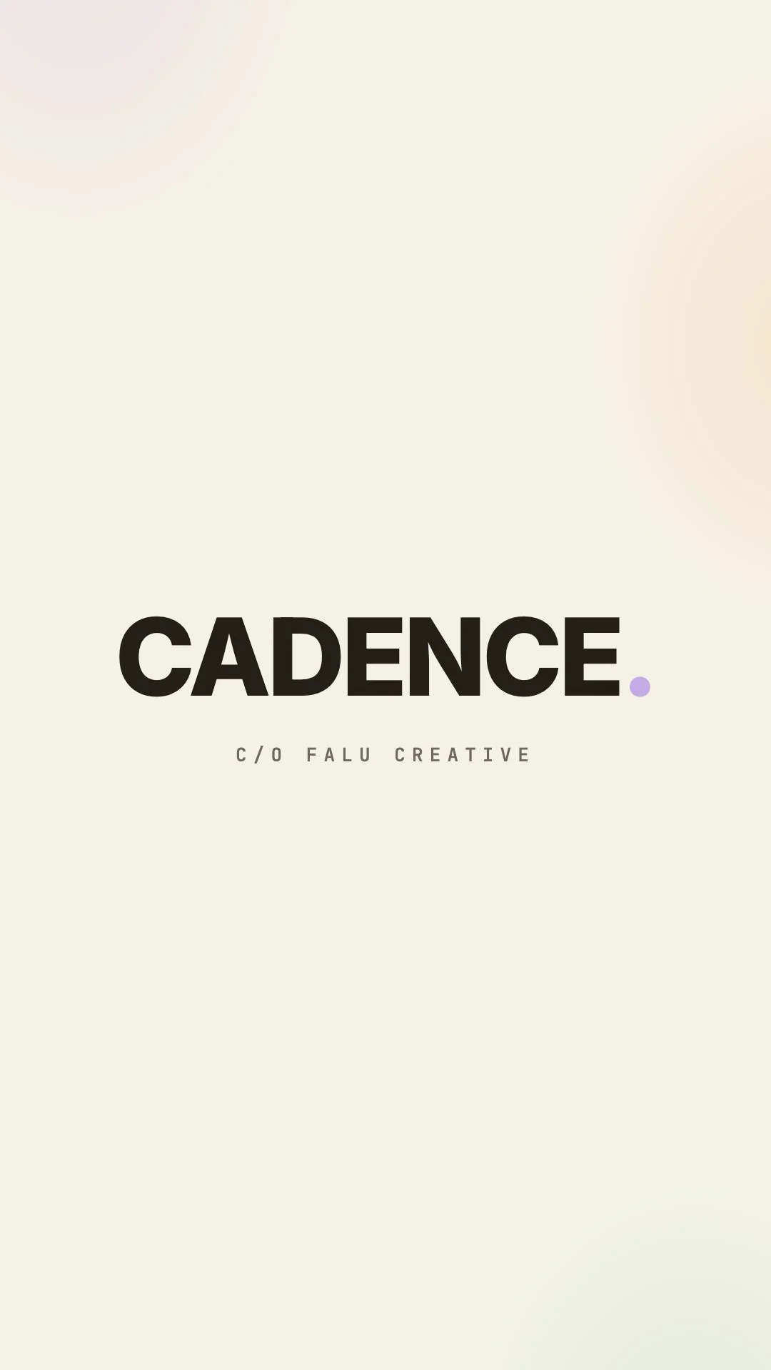 Cadence production film title, courtesy of Falu Creative